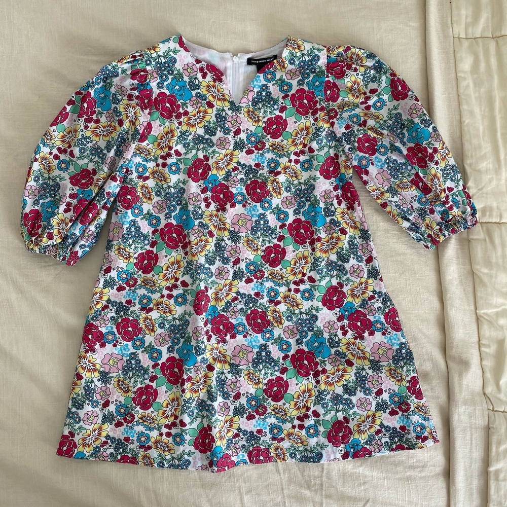 Something navy girls flowered dress size 6